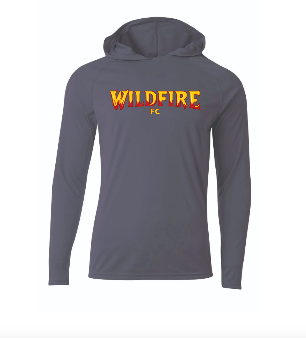 WF Fire logo Print Men's Cooling Performance Long-Sleeve Hooded T-shirt